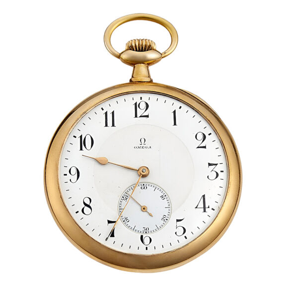 Swiss 14K yellow gold open faced pocket watch Circa 1912