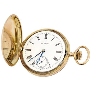 Swiss 14K yellow gold full hunter pocket watch Circa 1905