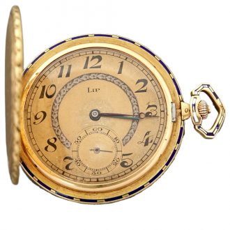 French gold and enamel keyless pocket watch Circa 1920