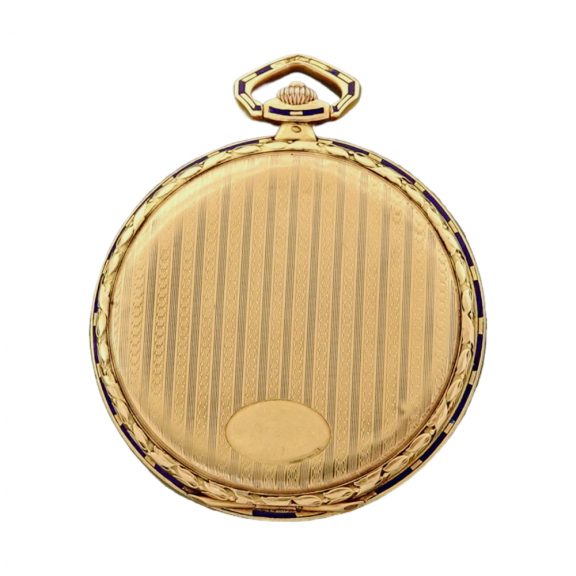 French gold and enamel keyless pocket watch Circa 1920 French gold and enamel keyless pocket watch Circa 1920