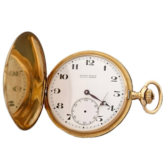 Swiss 18K yellow gold hunting cased pocket watch Circa 1900