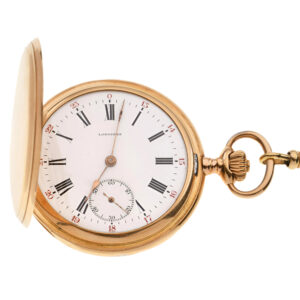 Swiss 18K gold hunting cased lever watch with 24h dial Circa 1910