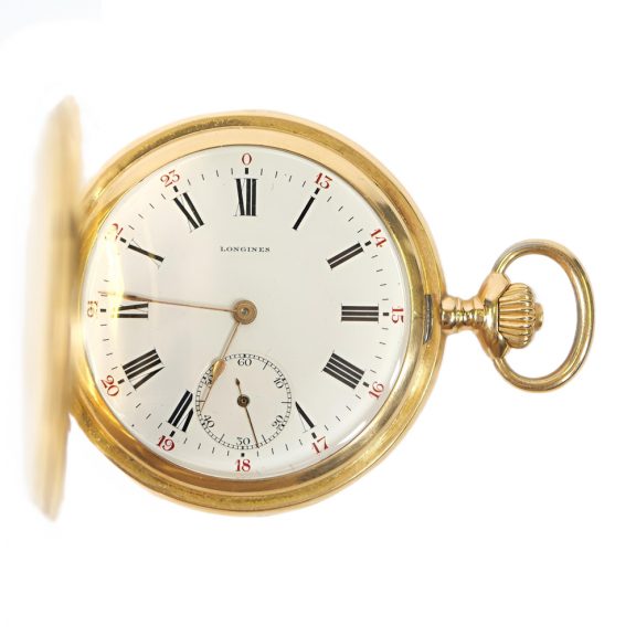 Swiss 18K gold hunting cased lever watch with 24h dial Circa 1910 Swiss 18K gold hunting cased lever watch with 24h dial Circa 1910