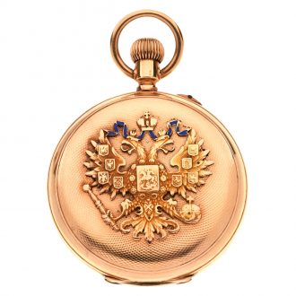 Russian 14 carat gold imperial presentation watch Circa 1907