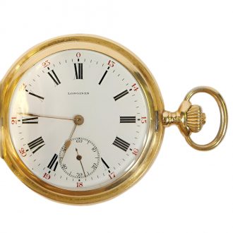 Swiss 18K gold hunting cased lever watch with 24h dial Circa 1910