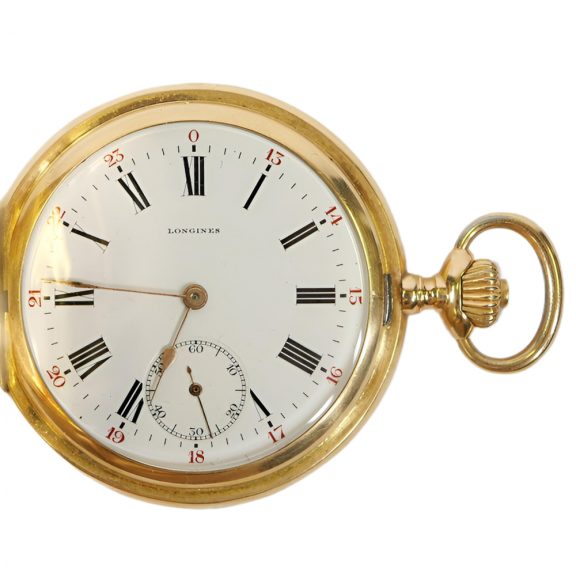 Swiss 18K gold hunting cased lever watch with 24h dial Circa 1910 Swiss 18K gold hunting cased lever watch with 24h dial Circa 1910