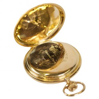 Swiss 18K gold hunting cased lever watch with 24h dial Circa 1910