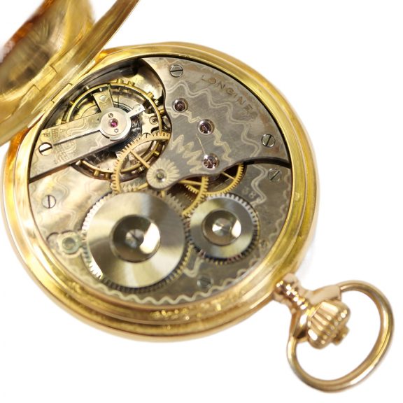 Swiss 18K gold hunting cased lever watch with 24h dial Circa 1910 Swiss 18K gold hunting cased lever watch with 24h dial Circa 1910