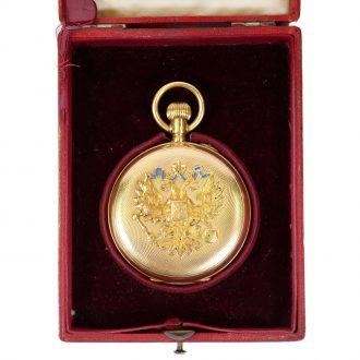 Russian 14K gold full hunter Imperial presentation watch Circa 1890