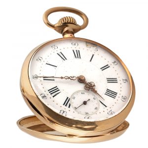 Swiss 18K yellow gold open faced pocket watch Circa 1900
