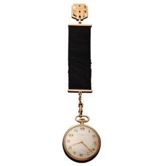 Swiss 18K yellow gold pocket watch with Léontine Circa 1950