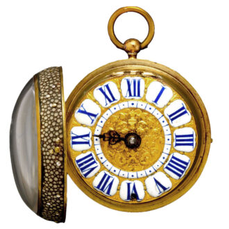 Gilt and shagreen Oignon pocket watch Circa 1710