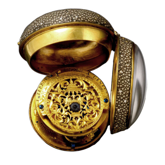 Gilt and shagreen Oignon pocket watch Circa 1710 Gilt and shagreen Oignon pocket watch Circa 1710