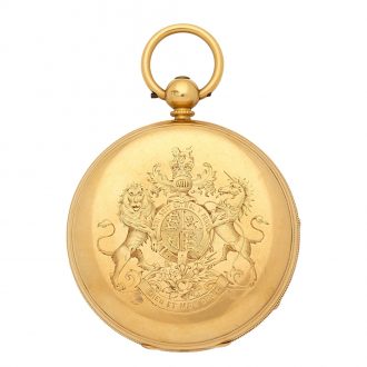 English gold lever watch with Masonic engravings Circa 1862