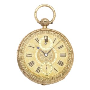 English 18 carat gold eight-day duration lever watch Circa 1874