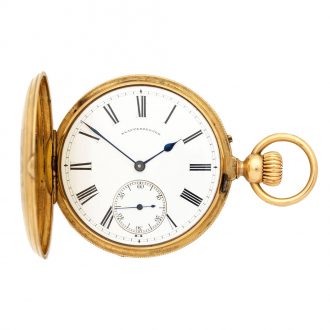 English 18K gold hunting cased watch with portrait Circa 1860