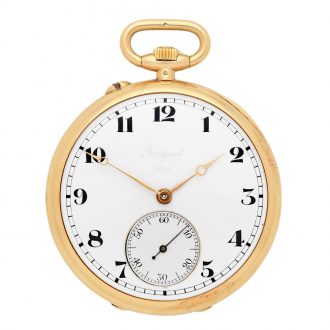 Fine Swiss 18 carat gold keyless wind watch by Breguet Circa 1919