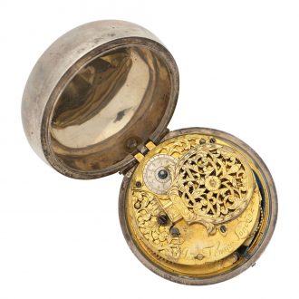 English silver verge with day and night indication Circa 1680