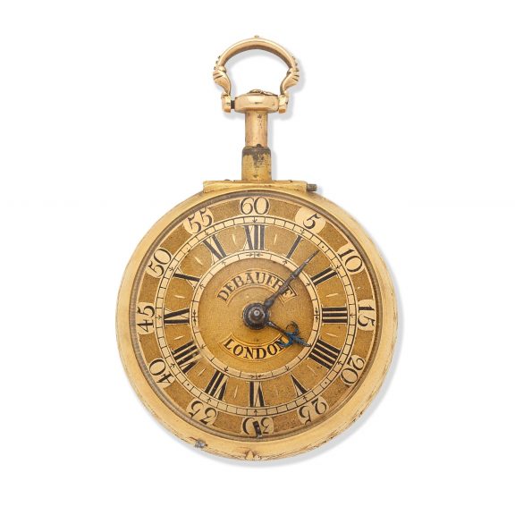 English gold quarter repeating repousse verge Circa 1720 English gold quarter repeating repousse verge Circa 1720