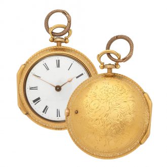 English 18 carat gold pair cased cylinder watch Circa 1766