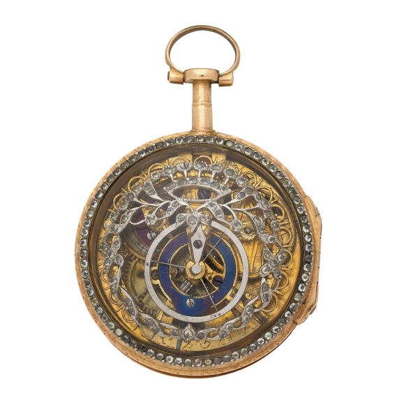 Swiss attractive skeletonized gold verge watch Circa 1800 Swiss attractive skeletonized gold verge watch Circa 1800