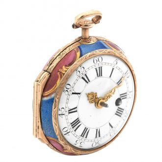 Rare Czech 18K gold and enamel verge pocket watch Circa 1765