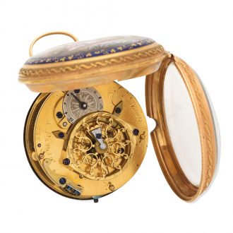 French 18 carat gold and enamel verge pocket watch Circa 1800
