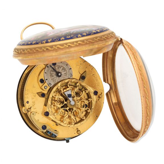 French 18 carat gold and enamel verge pocket watch Circa 1800 French 18 carat gold and enamel verge pocket watch Circa 1800