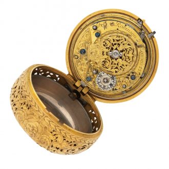 English fine 20 carat gold quarter repeating watch Circa 1710