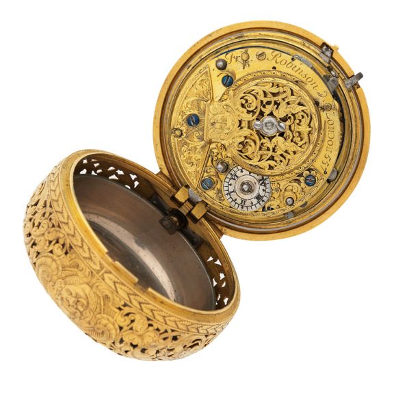 English fine 20 carat gold quarter repeating watch Circa 1710 English fine 20 carat gold quarter repeating watch Circa 1710
