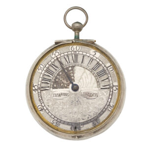 English silver verge with day and night indication Circa 16801680