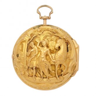 English gold watch with repoussé and shagreen decoration Circa 1769