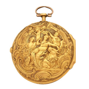 English 18 carat gold and shagreen cased verge watch Circa 1750
