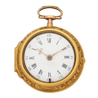 English decorative 18K gold pair cased pocket watch Circa 1797