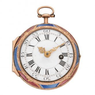 Rare Czech 18K gold and enamel verge pocket watch Circa 1765