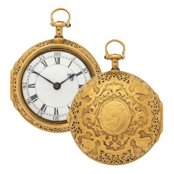 English fine 20 carat gold quarter repeating watch Circa 1710