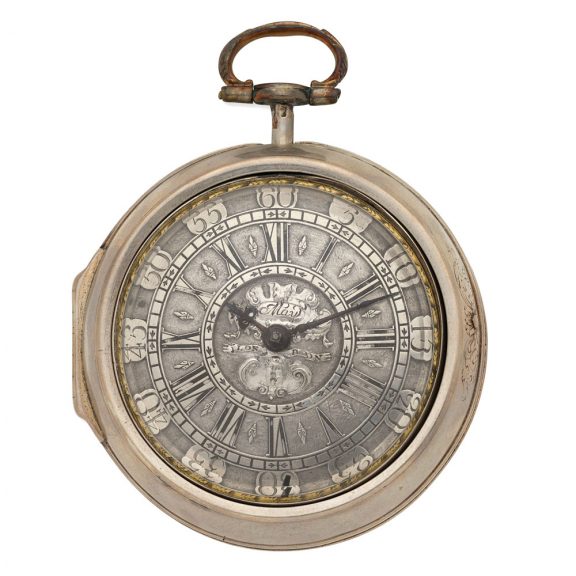 English early plain silver watch made by John May Circa 1700