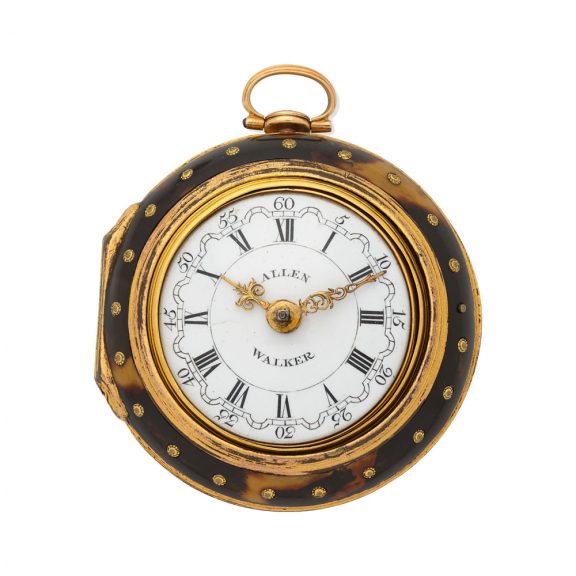 English 20 carat gold triple cased repoussé verge watch Circa 1785 English 20 carat gold triple cased repoussé verge watch Circa 1785