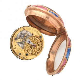Rare Czech 18K gold and enamel verge pocket watch Circa 1765