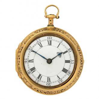 English fine 20 carat gold quarter repeating watch Circa 1710