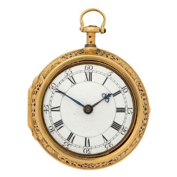 English fine 20 carat gold quarter repeating watch Circa 1710 English fine 20 carat gold quarter repeating watch Circa 1710