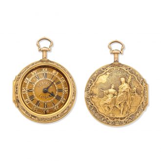 English gold quarter repeating repousse verge Circa 1720