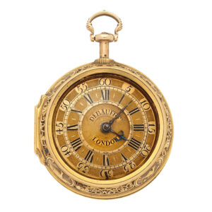 English gold quarter repeating repousse verge Circa 1720