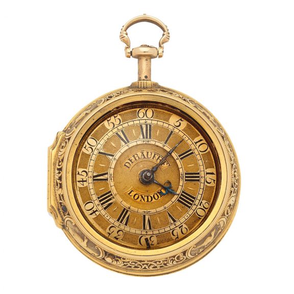 English gold quarter repeating repousse verge Circa 1720