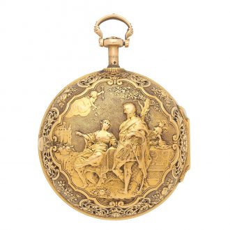 English gold quarter repeating repousse verge Circa 1720