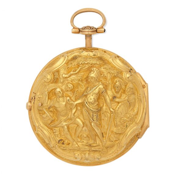 English 20 carat gold triple cased repoussé verge watch Circa 1785 English 20 carat gold triple cased repoussé verge watch Circa 1785
