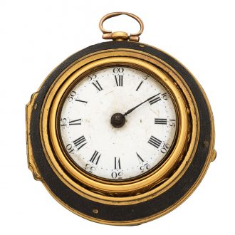 English 18 carat gold and shagreen cased verge watch Circa 1750