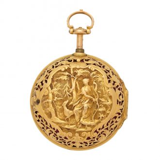 Fine English gold pair cased quarter repeating verge Circa 1750