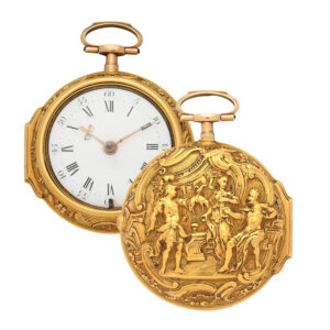 English decorative 18K gold pair cased pocket watch Circa 1797