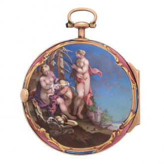 Rare Czech 18K gold and enamel verge pocket watch Circa 1765